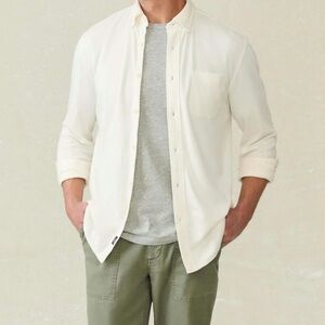 Faherty Coastline Knit Shirt Men’s Large Whitewall Button Down Long Sleeve